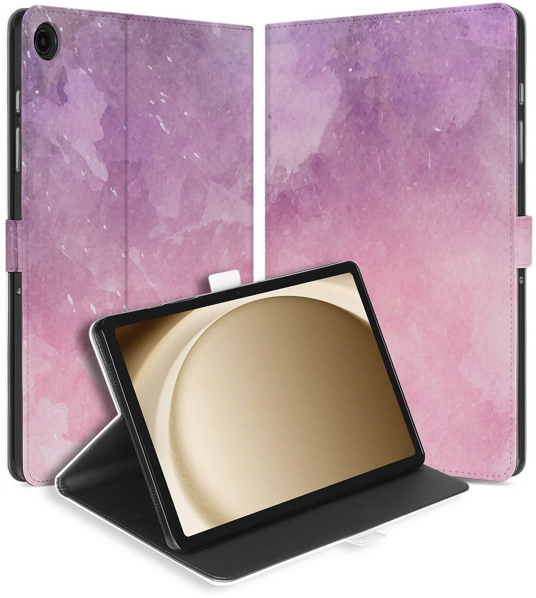 Samsung Galaxy Tab A11 Plus Tablet Hoesje Pink Purple Paint met Standaard