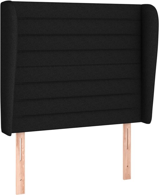 DHOME Glad kunstleer hoofdeinde 150x105cm met bedpoten 150 - Zwart