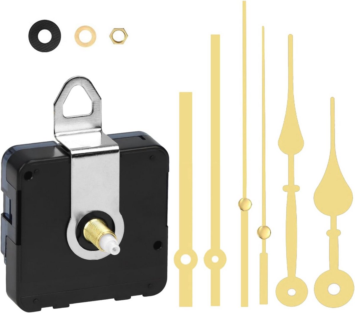 Stille Wandklok Mechanismen - Batterij Aangedreven met 2 Stijlen Klok Wijzers voor Thuis en Kantoor Reparatie