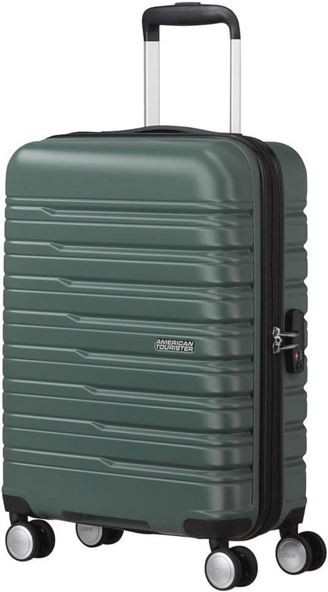 Spinner Handbagage 55 cm - 34 L - Groene Koffer met uitvouwfunctie