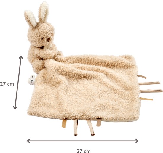 Nattou TEDDY Baby Knuffeldoekje met Knuffel - 27 x 27 cm - Doudou Konijn - Baby Cadeau - Beige van Merkloos — afbeelding 4