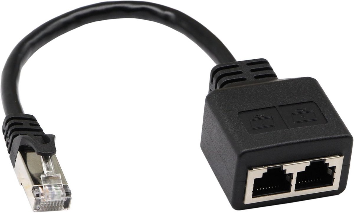 Ethernet Y-Splitter Kabel RJ45 (Mannelijk naar Dubbel Vrouwelijk) - Netwerk Kabelverdeler 1 naar 2