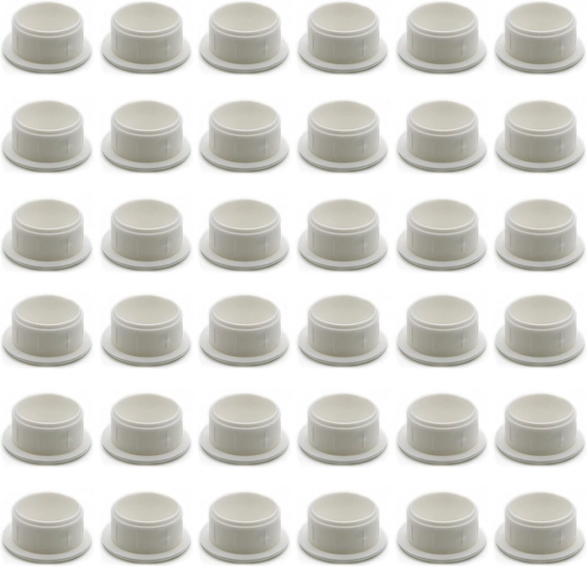 36 stuks witte afdekstoppen - 30 mm buisdiameter - hoogwaardig polyethyleen - kunststof doppen voor buizen en boorgaten