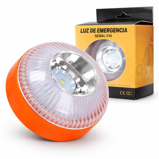 V16 Feu d'alarme Espagne - Lampe de secours - Feu de secours - Aimant - Feu tournant Orange