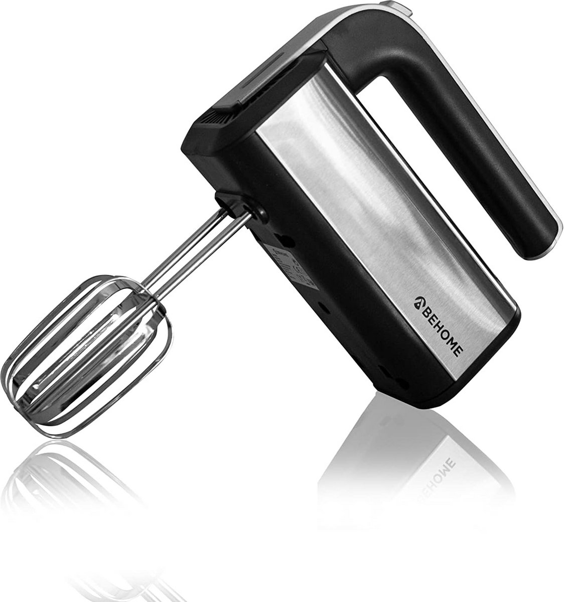 Krachtige elektrische handmixer met 5 snelheden en turbofunctie - Zilver en Zwart