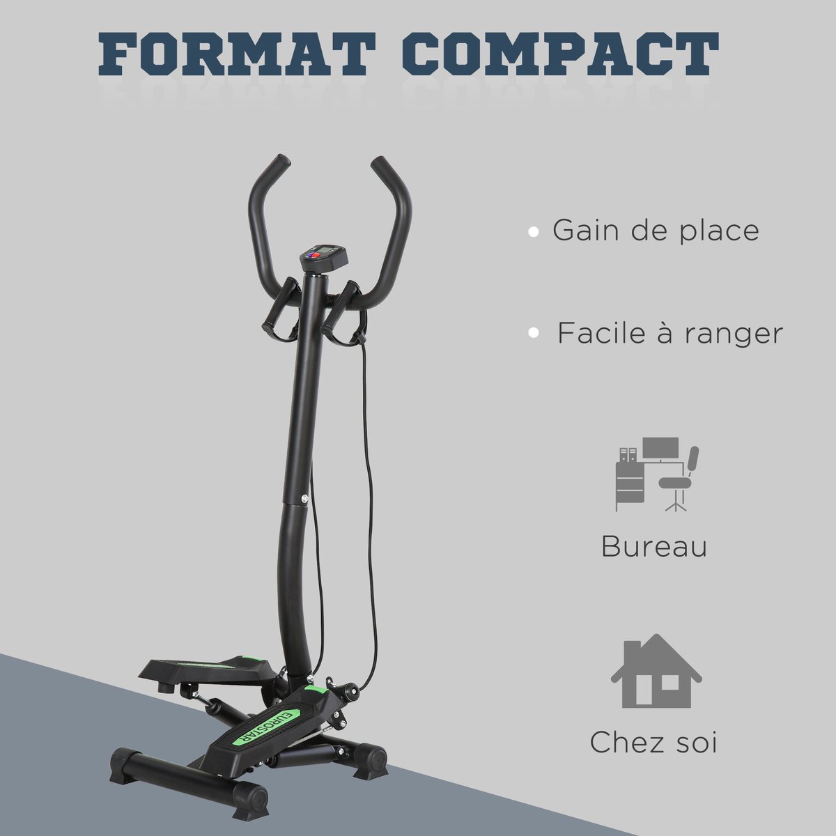MH France Stepmachine Metaal Zwart 40x40x118cm - afbeelding 3