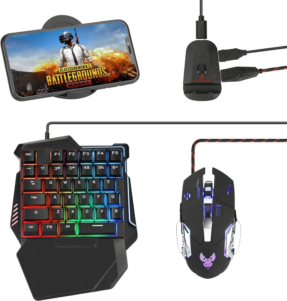 Half Gaming Toetsenbord en Muis Combo met Mechanische Toetsen en RGB Verlichting