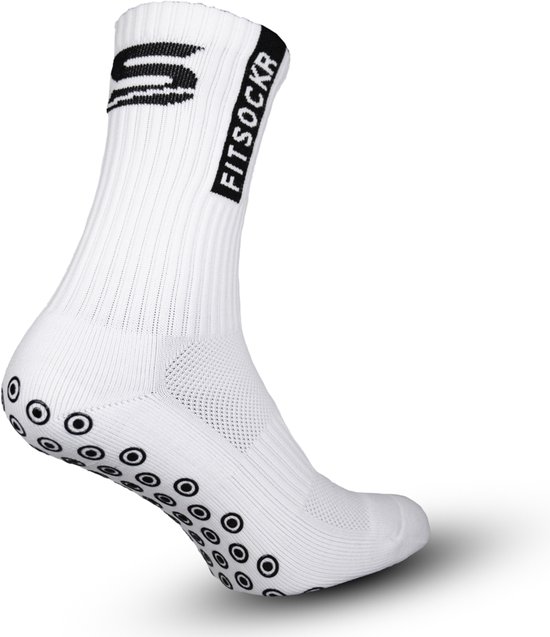 FitSockr Gripsokken Voetbal - Sportsokken - Voetbalsokken - Padel sokken - Antislip Sokken Heren/Dames/Kind - One - Wit - Maat 38-43