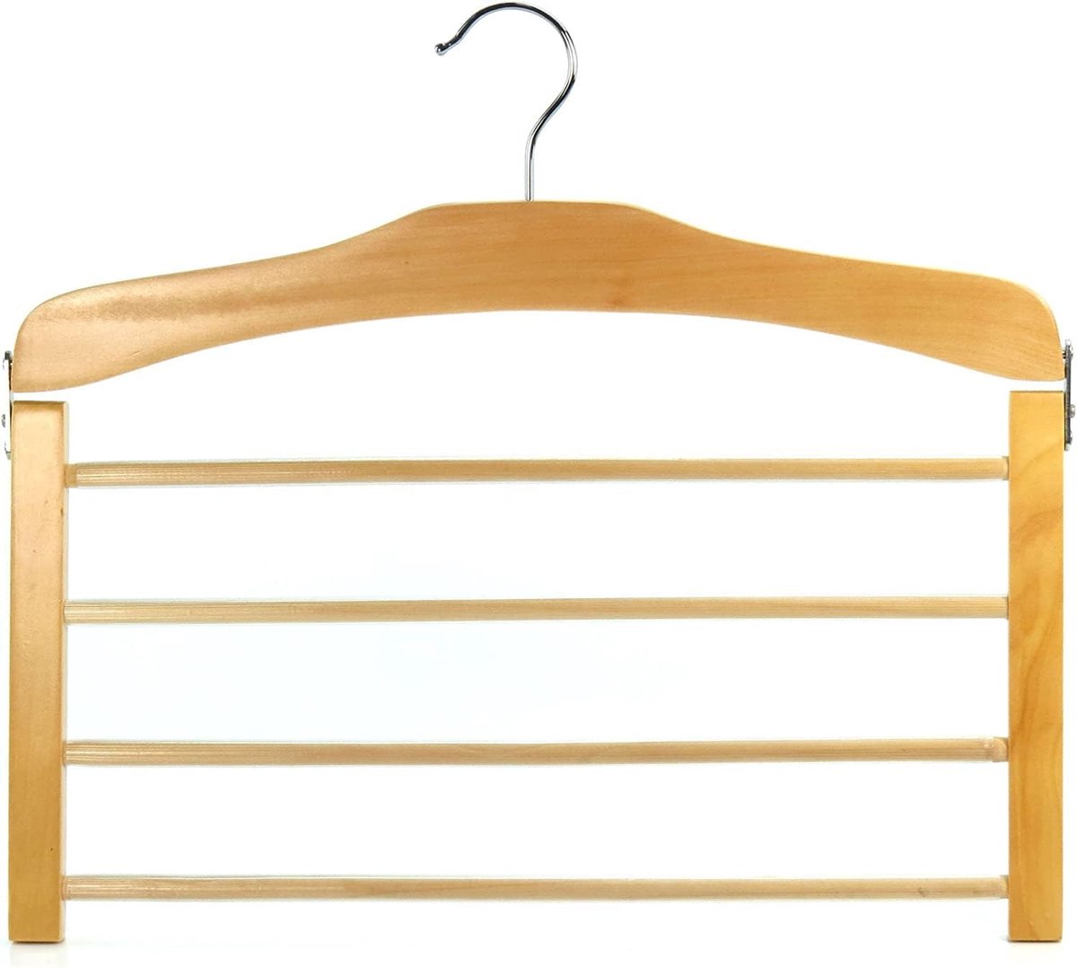 Famanu - Set van 3 cederhouten kledinghangers met antislip broekstang – Natuur