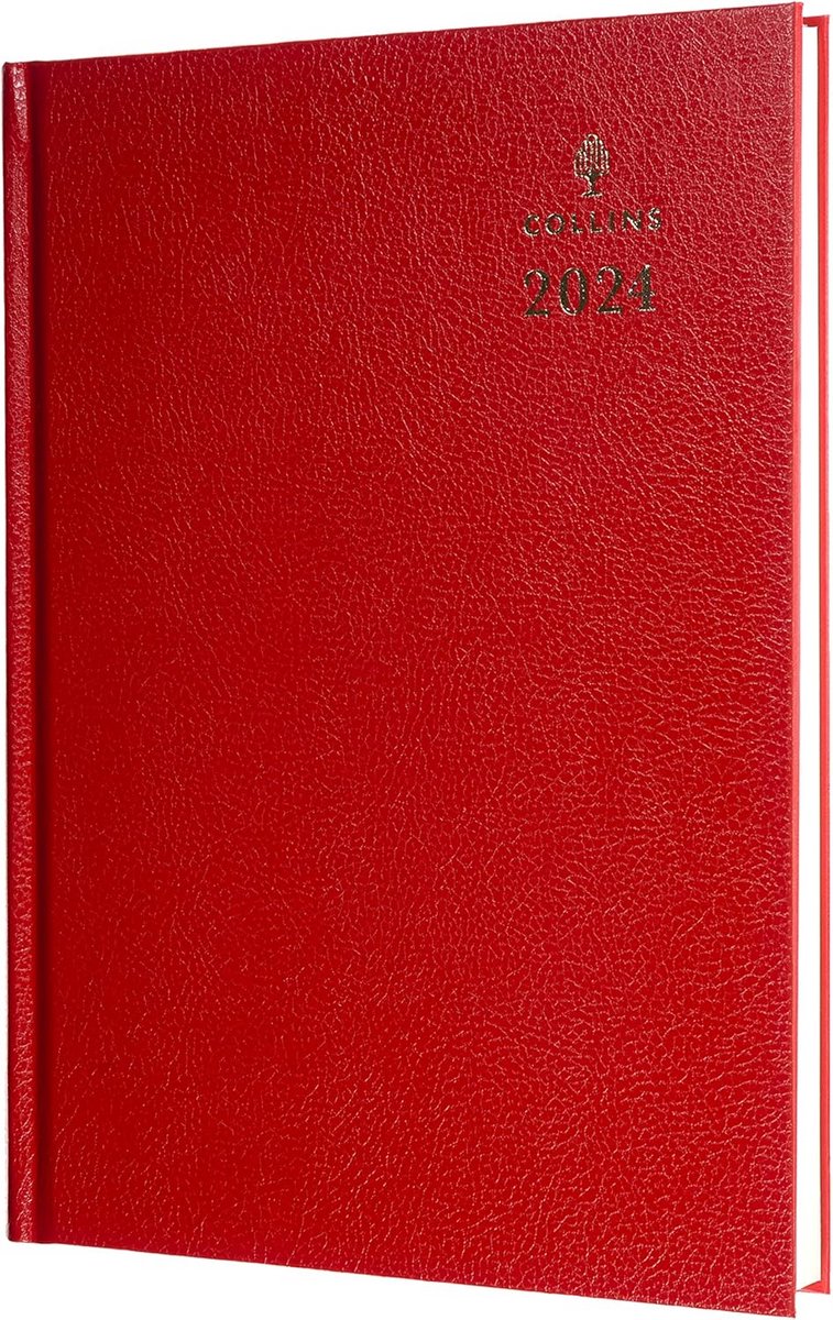 Professionele A4 Bureauagenda 2024 Dagboek - Weekoverzicht - Januari t/m December - Zakelijk en Organisatie Planner - Rood
