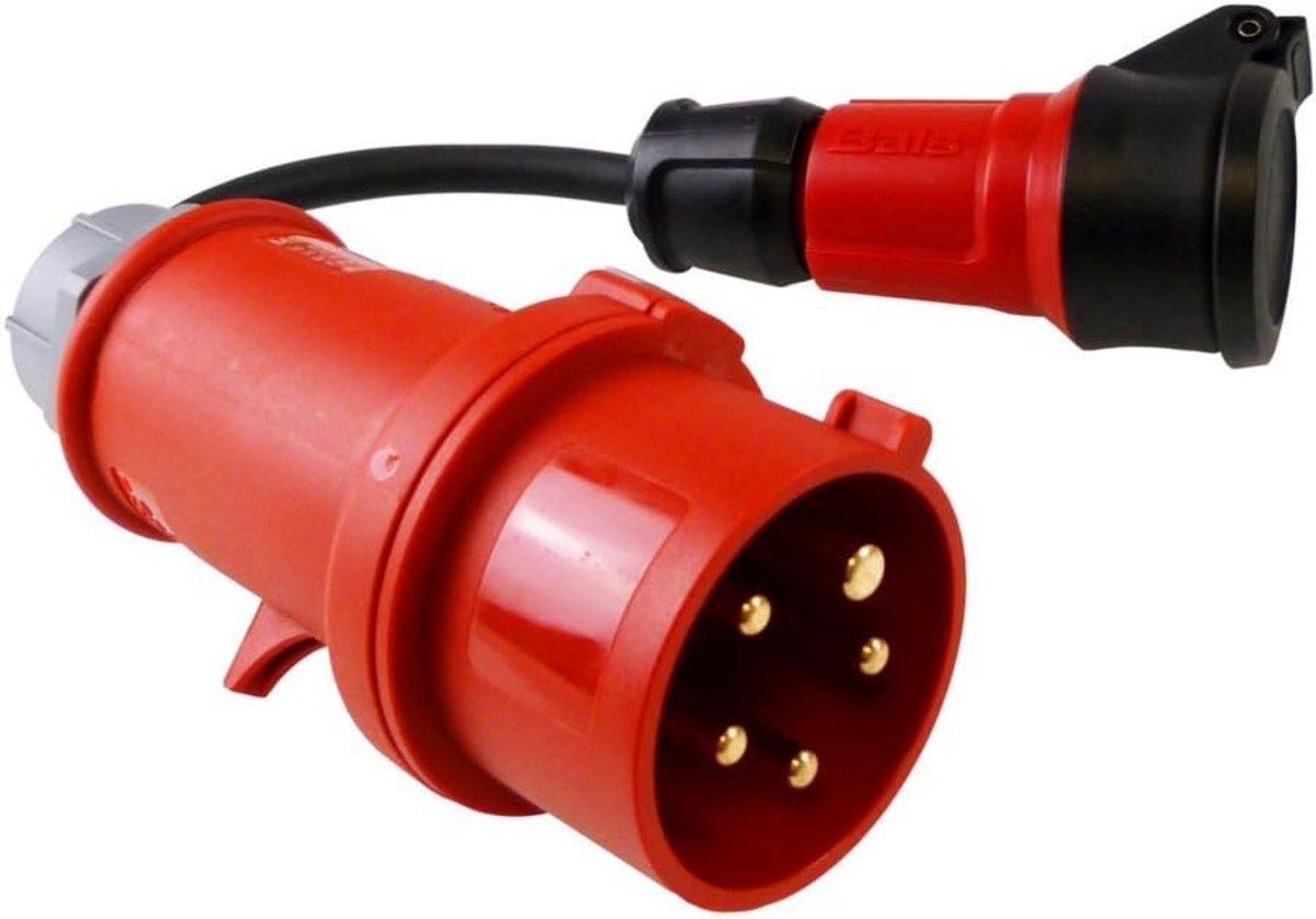 CEE-adapter 16A 30cm - Krachtstroomstekker op 230V koppeling met IP44 bescherming