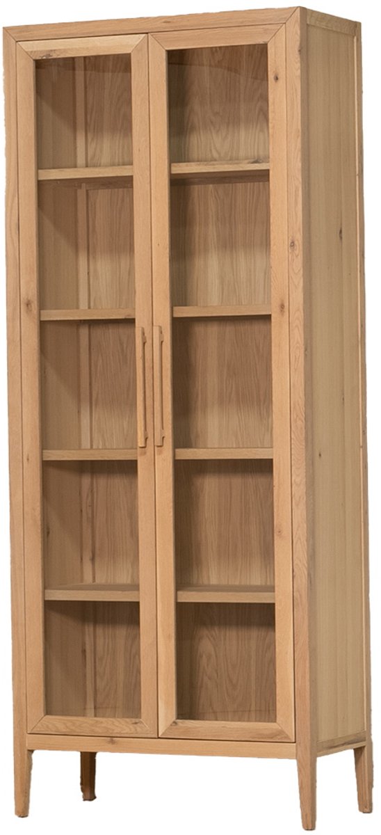 DÉJA Living Vitrinekast Camille - Naturel - Eikenhout - 97x37x200cm
