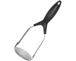 EXCITAT Stamper - Handmatige stamper - Roestvrij staal - Aardappelpers - Geschikt voor aardappelen, fruit, pompoen, yams, zoete aardappelen - 30*9cm - Zwart
