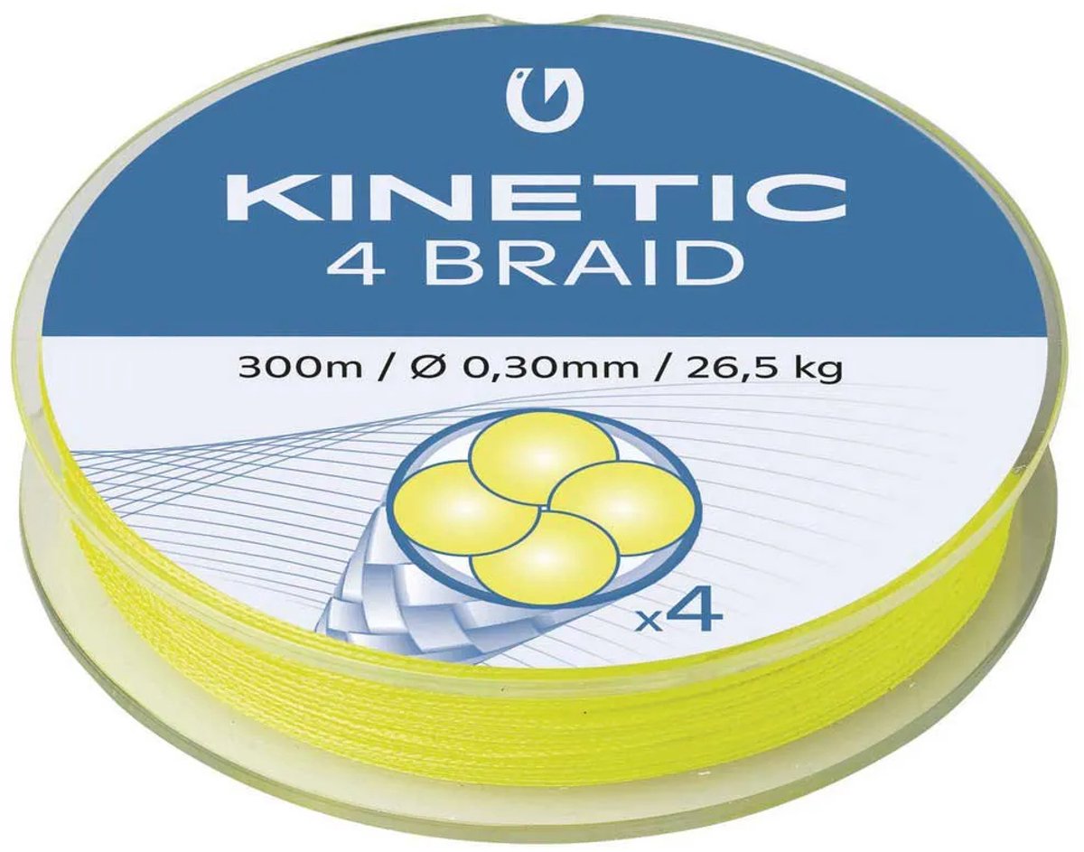 Kinetic Cyber 4 Gevlochten Vislijn 300 M Geel 0.300 mm