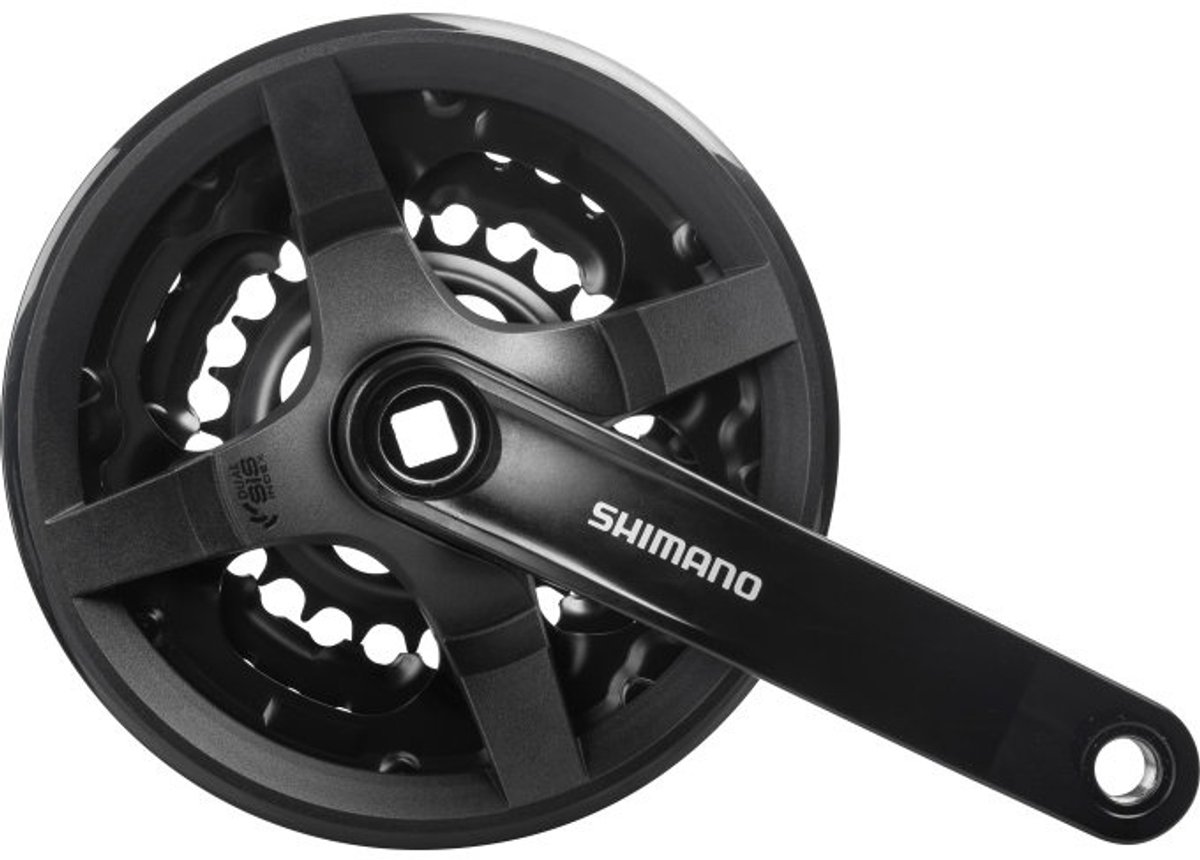Crankstel 6/7/8 speed Shimano Tourney FC-TY301 met 150mm crankarm 42 x 34 x 24T - zwart