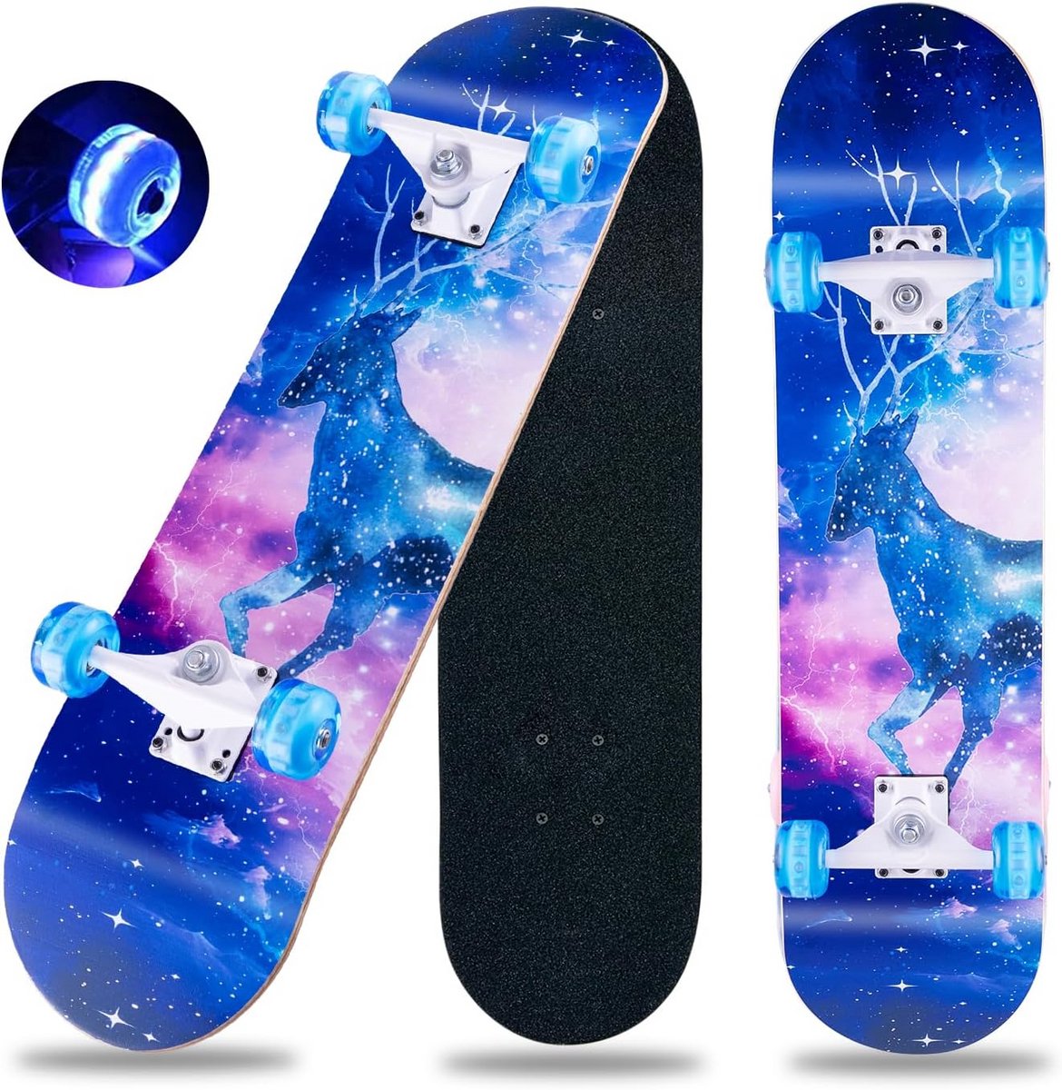 Cruiser Skateboard 70 cm Compleet met 8-laags Esdoornhouten Deck en ABEC-11 Lagers Paars