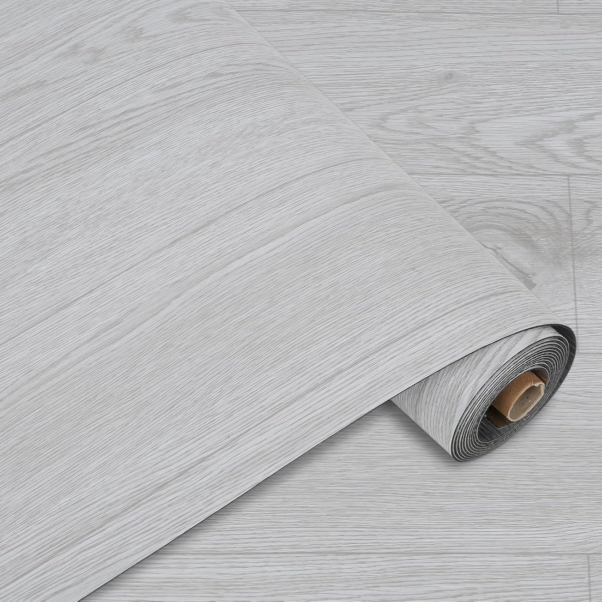 Zelfklevende PVC Vloerbedekking Houtlook - Antislip en Waterdicht - 1.2 m² Grijs Wit