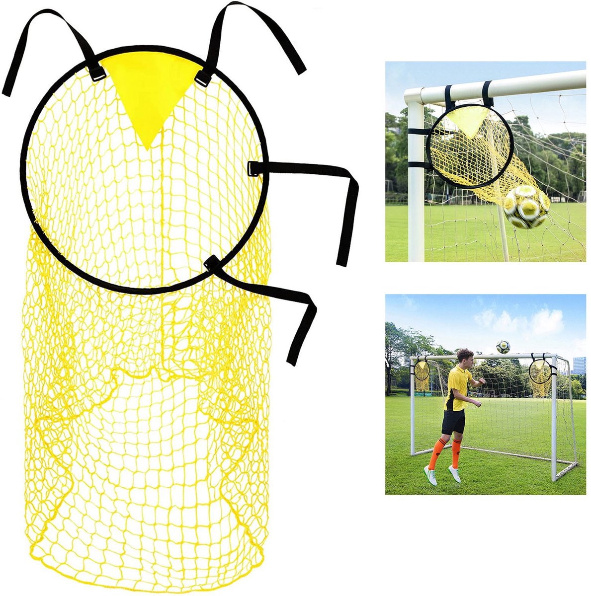Voetbalnet Doeltreffers - Trainingsnet - Doeltreffers Doel - Met Scores Zones - Schot Precisie Training - voor Cadeaus voetbalfansGeschenk Coach - Geel - 2-pack- Inclusief alleen de netzak, frame niet inbegrepen.