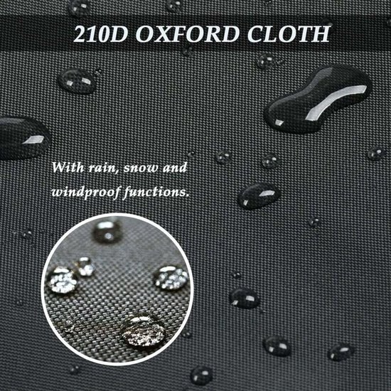 Grasmaaierhoes - 188x63,5x99 cm - Waterdicht - Stof- en weerbestendig - 210D Oxford beschermhoes voor zwarte grasmaaier — afbeelding 3
