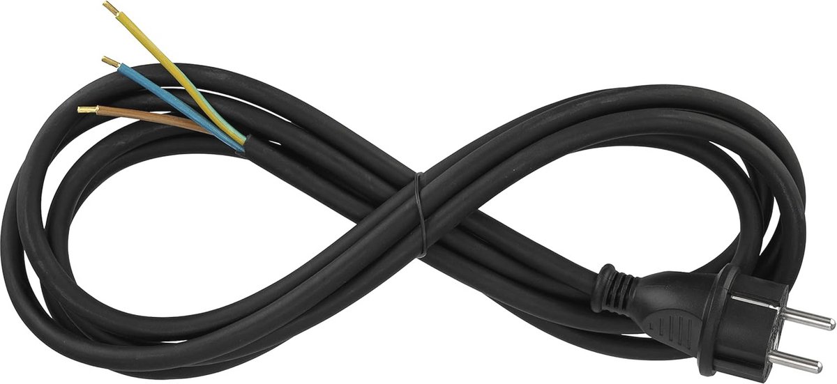 Voedingskabel voor Buiten - 3 m Stroomkabel met Stekker, IP44, 3680 W