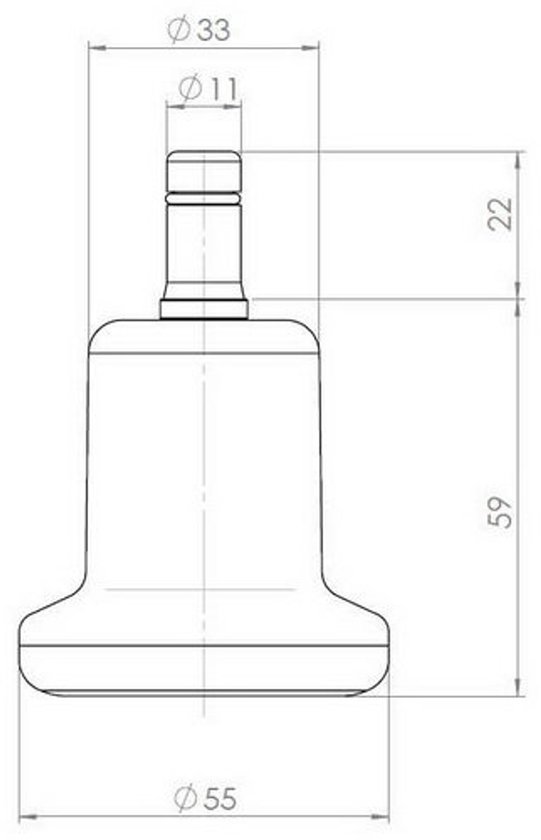hjh office de sol pour chaise de bureau - Klein No 11 - Broche 11 mm - Set de 5 - Zwart
