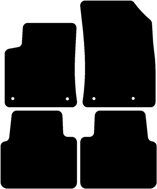Tapis de voiture en caoutchouc Tapis de voiture Opel Crossland - Année de construction : 01/2021 - 2022 - Ajustement d'origine - 4 pièces