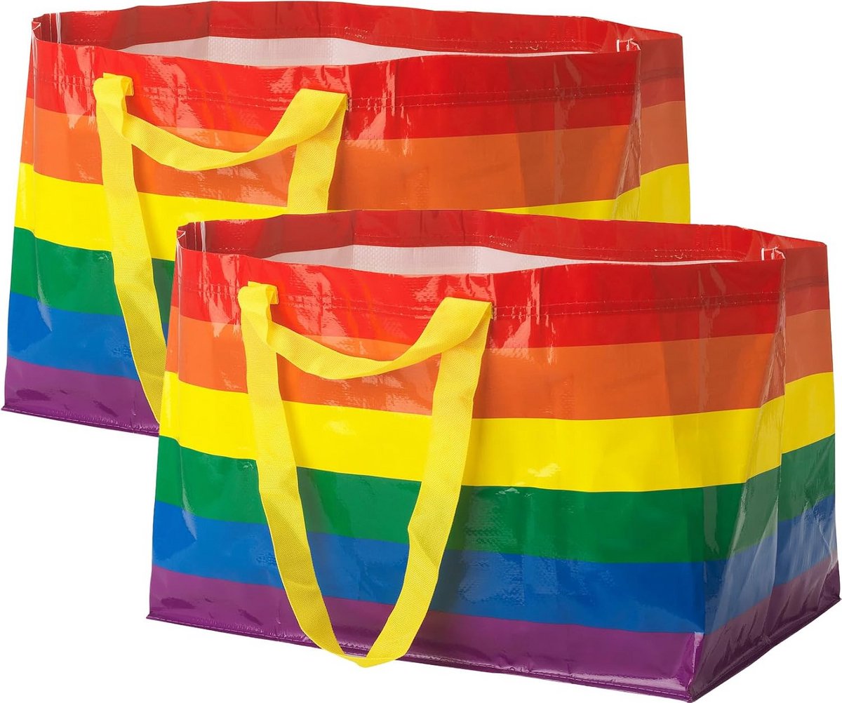 Grote Herbruikbare Boodschappentassen Met Pride-Regenboog - Set van 2
