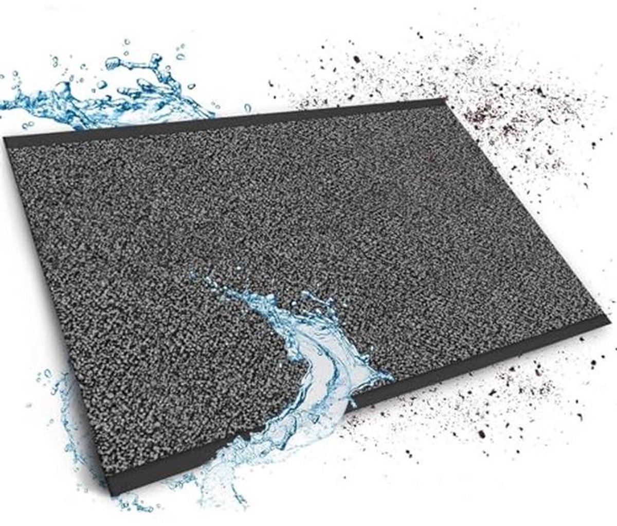 Op maat gemaakte Vloermat 90 x 300 cm - Anthraciet Zwart, Deurmat, Vuilaftrapmat, Voordeur