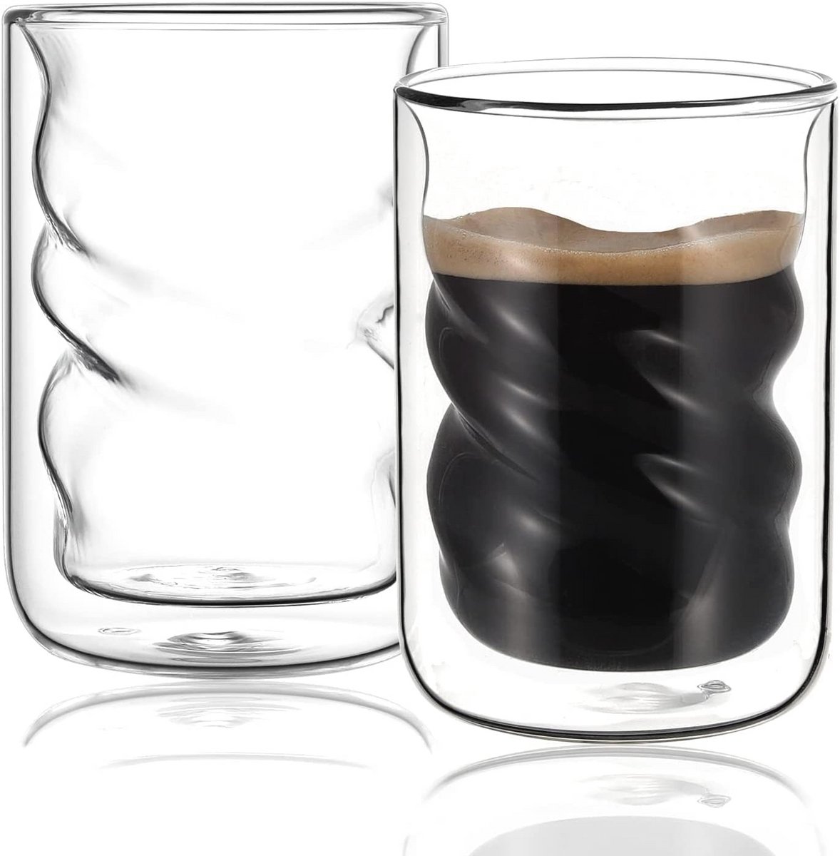 Set van 2 Geïsoleerde Koffiemokken - Dubbelwandig Borosilicaatglas