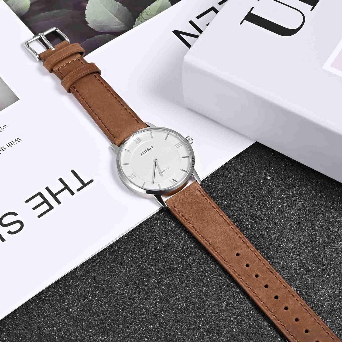 Leren Horlogeband V Half-Quick Release | Vintage U-Gemaakt Leer met RVS Gesp | 18mm, 20mm, 22mm