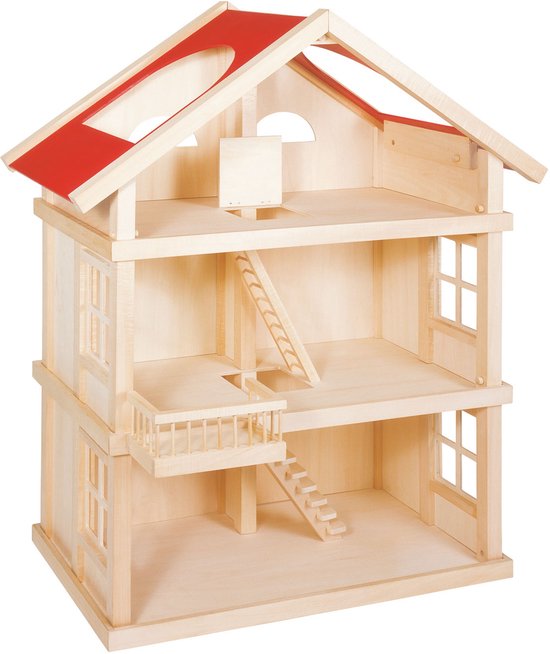 GOKI Poppenhuis - 3 Etagenhuis - 65X35X87,5Cm - Zonder Meubels - 3 Jaar