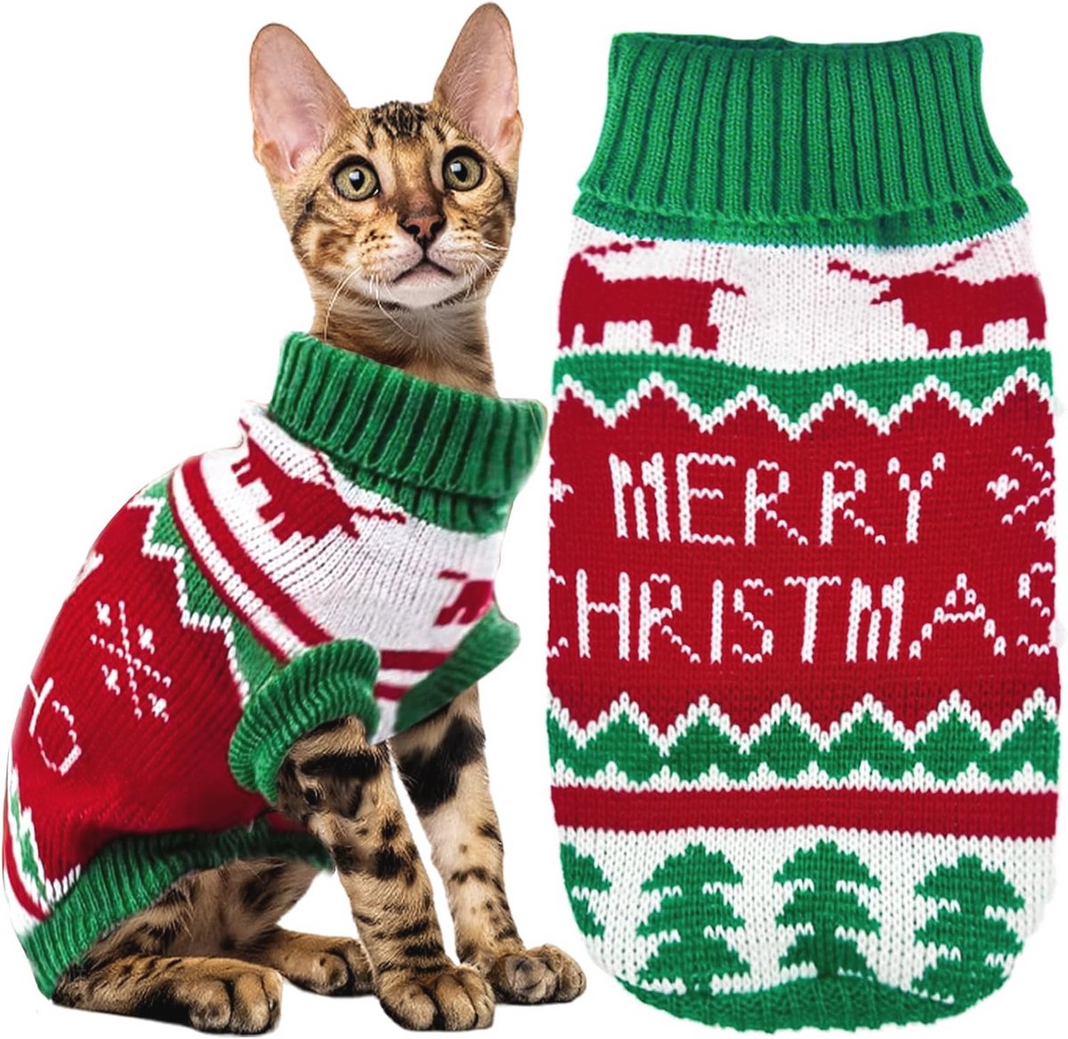 Kattentrui voor Winter, Schattige Kleding voor Katten, Huisdiertrui voor Kleine en Middelgrote Katten