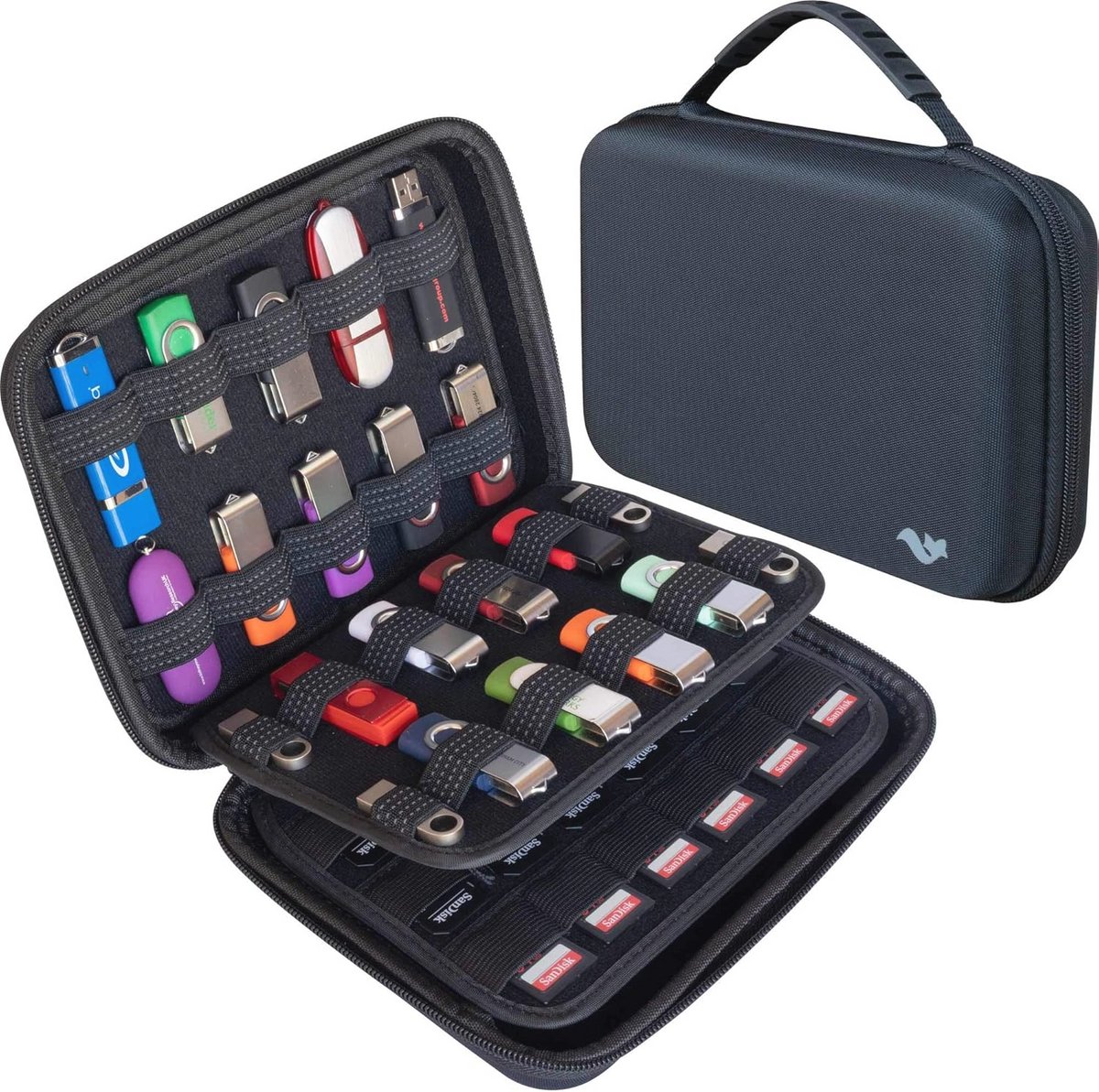 USB Flash Pen Drive en Geheugenkaart Opbergcase - Universele Organizer voor Elektronische Accessoires