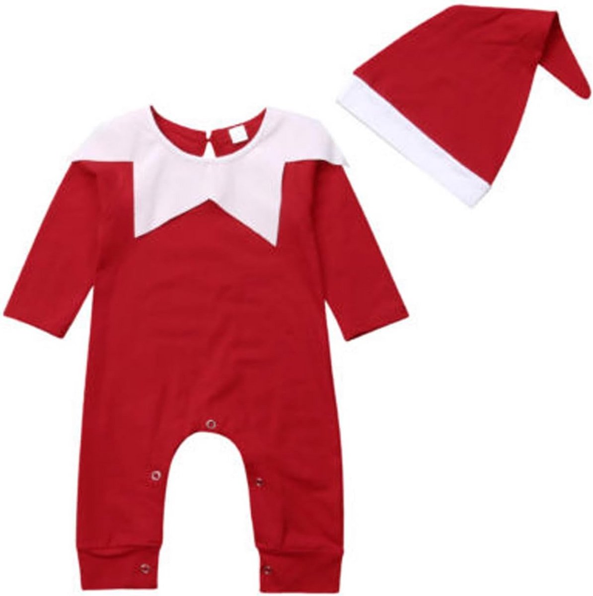 Kerstoutfit Pasgeboren Baby Jongen Meisje Romper Jumpsuit + Hoed Set
