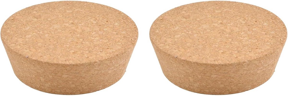 Set van 2 Taps Toelopende Kurkdoppen voor Wijn- en Glazen Flessen