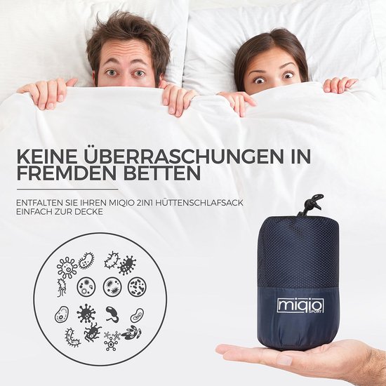 2-in-1 Slaapzak en Lichtgewicht Reislaken XL voor Comfortabele Overnachtingen van Merkloos — afbeelding 4