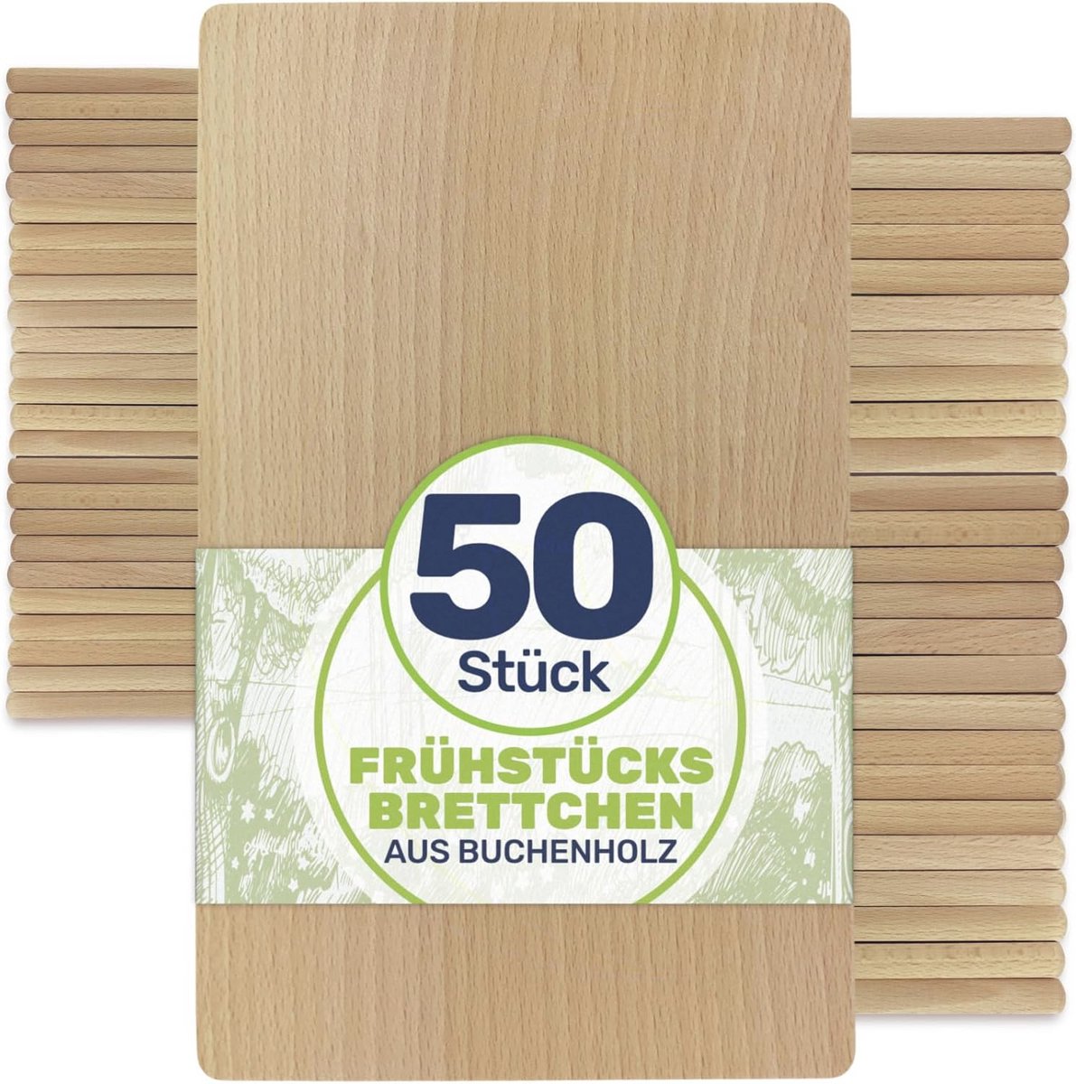 Houten Ontbijtplank Beuken 22x12x1 cm