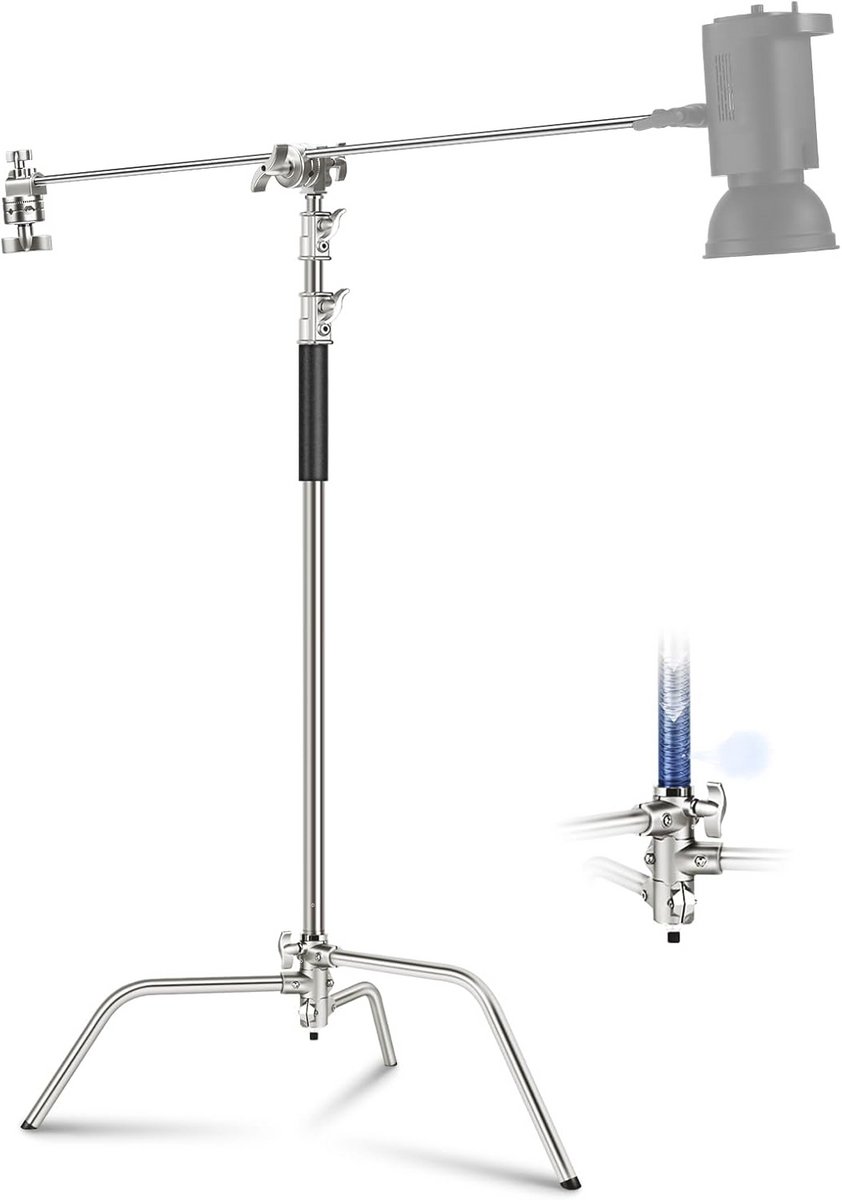 Fotografie Statief met Boom Arm - 330 cm Hoogte, Verstelbaar en Stabiliteit voor Professionele Studio's