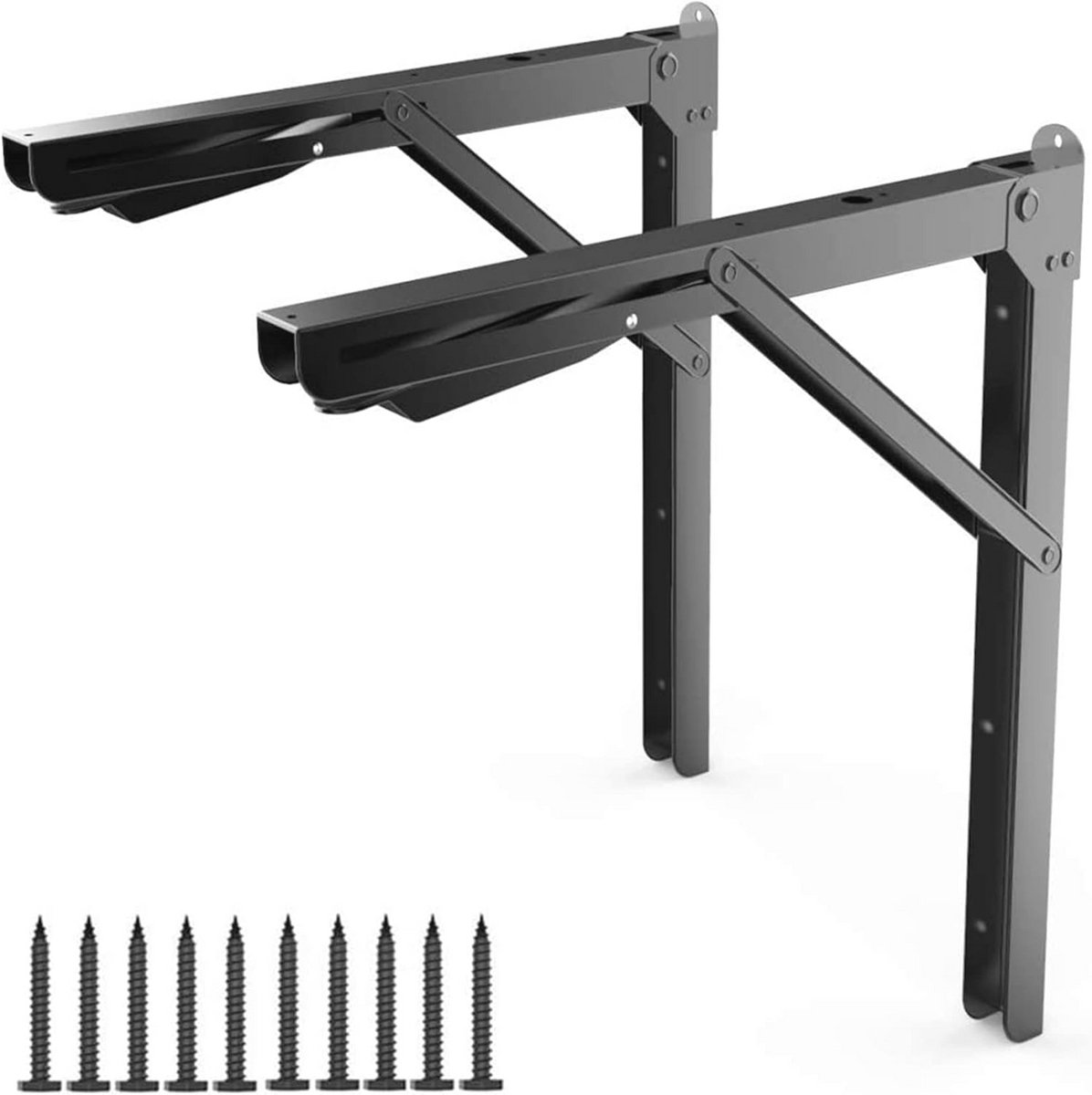 Opvouwbare 24 inch plankbeugels - zware roestvrijstalen wandmontage scharnieren voor planken - pack van 2