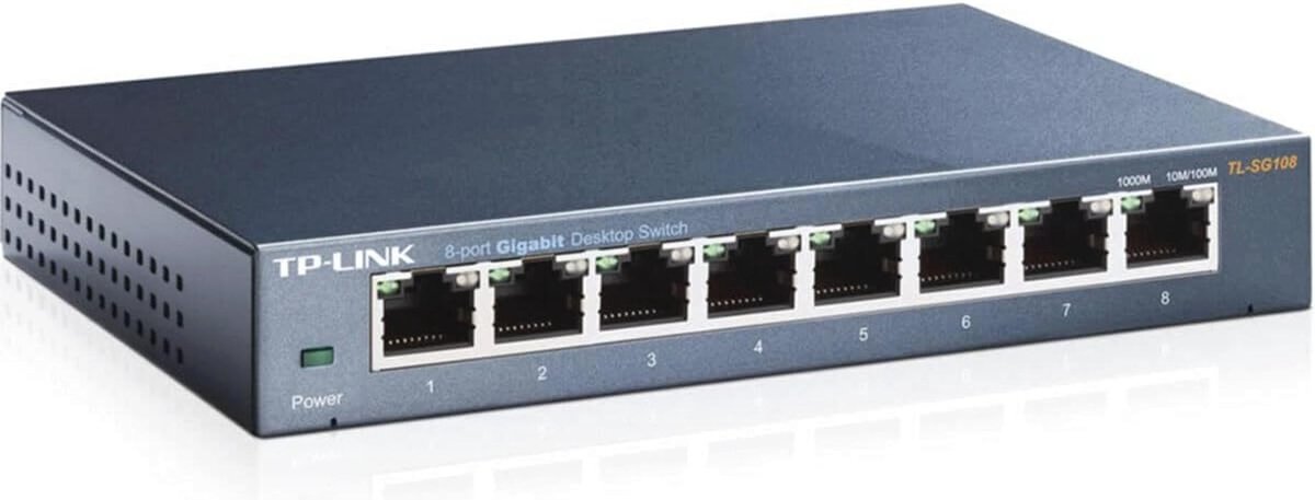 8-Poorts Desktop Switch met Gigabit Snelheid en Energie Besparing