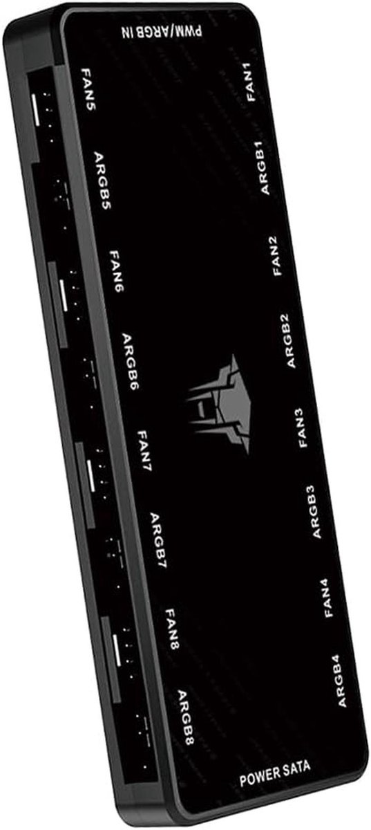 ARGB PWM Fan Hub Controller - Ondersteuning voor 8 Fans met 4-pins en 3-pins ARGB