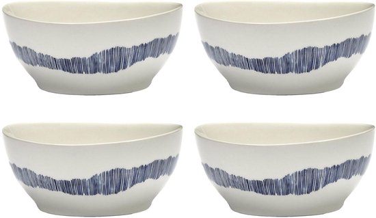 Kom S blanc - rayures bleues Feast, vaisselle de Ottolenghi
