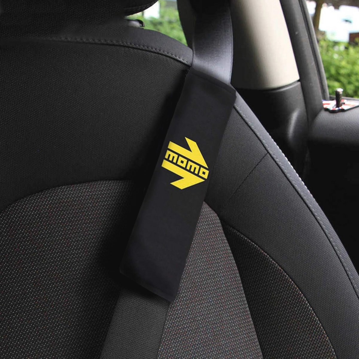 Gordelkussen voor auto, zwart/geel - Comfortabele en veilige bescherming
