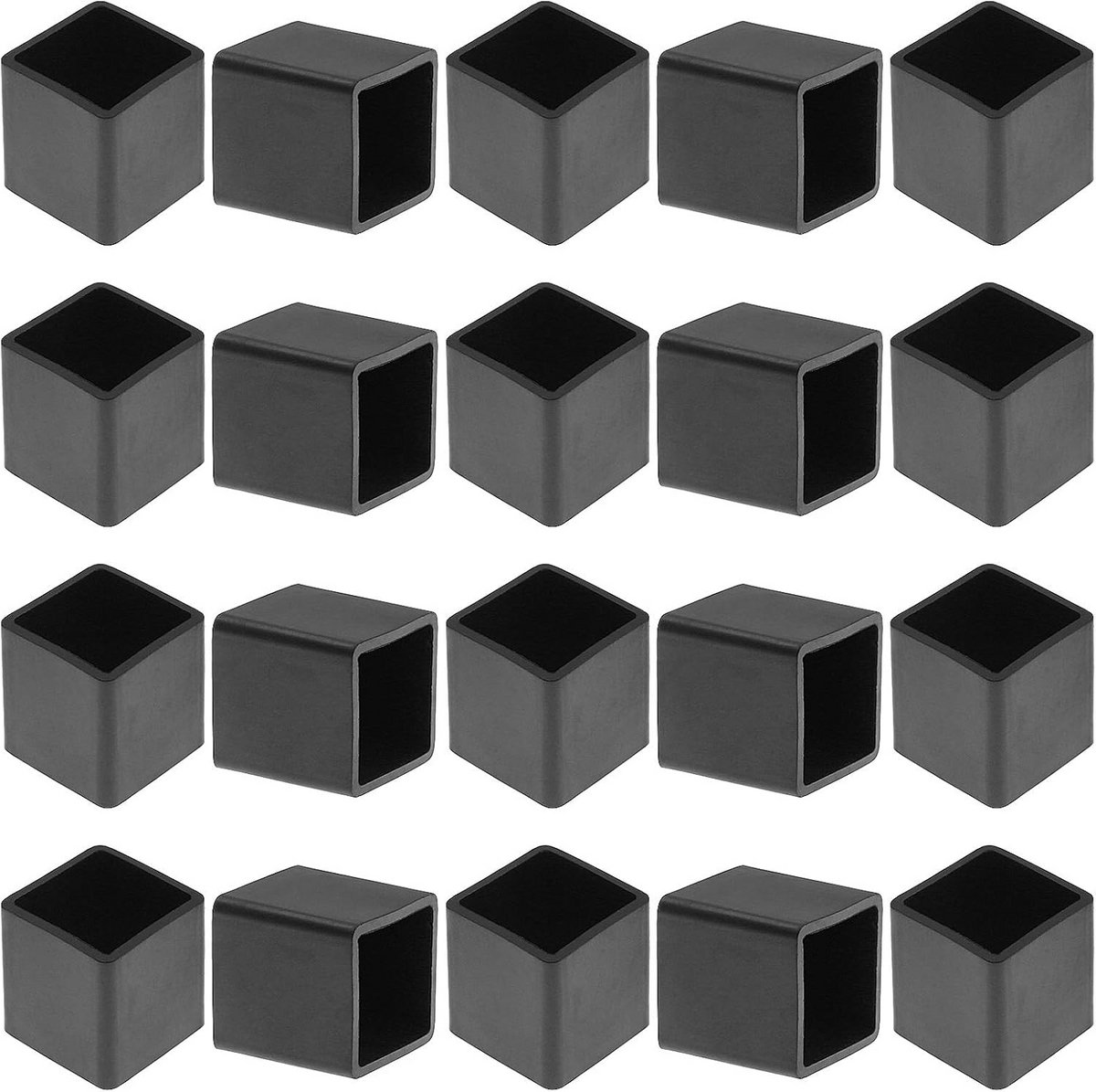 20 stuks Vierkante Rubber Meubelbeenkappen - Anti-Kras en Antislip Beschermers