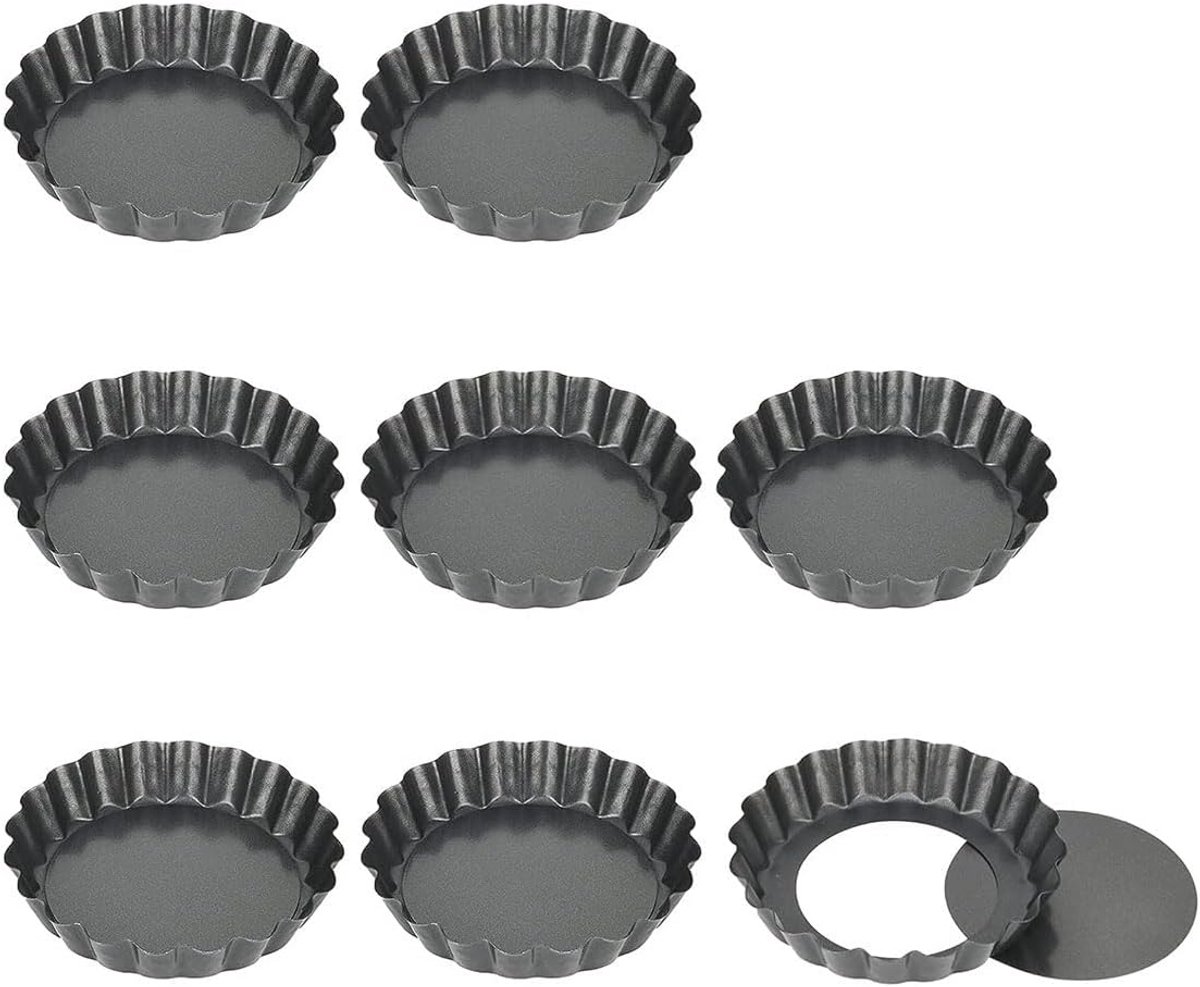Mini Taartblikken Set van 8 - 4 Inch Taartvormen met Losse Bodem