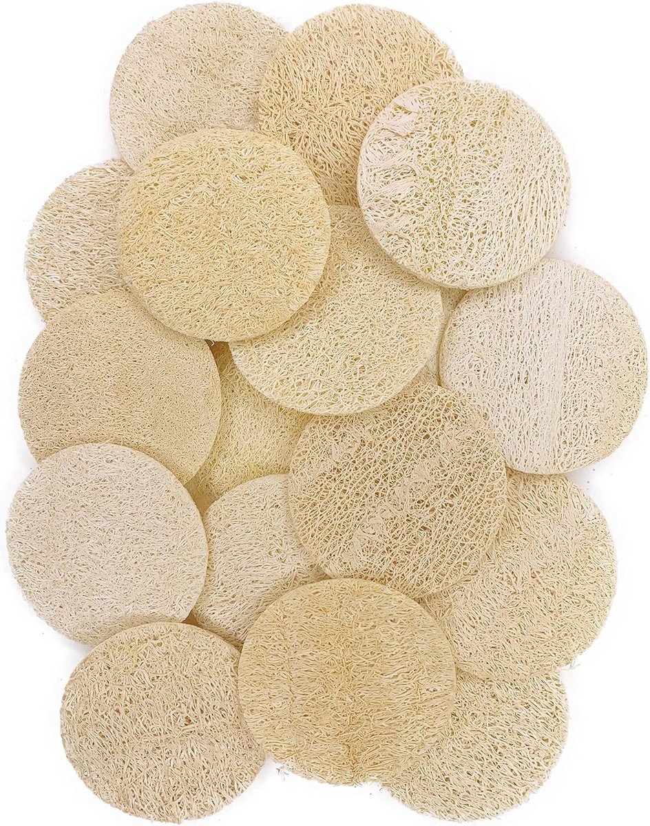 18 Stuks Natuurlijke Gezichtssponzen voor Exfoliëren en Make-up Verwijderen