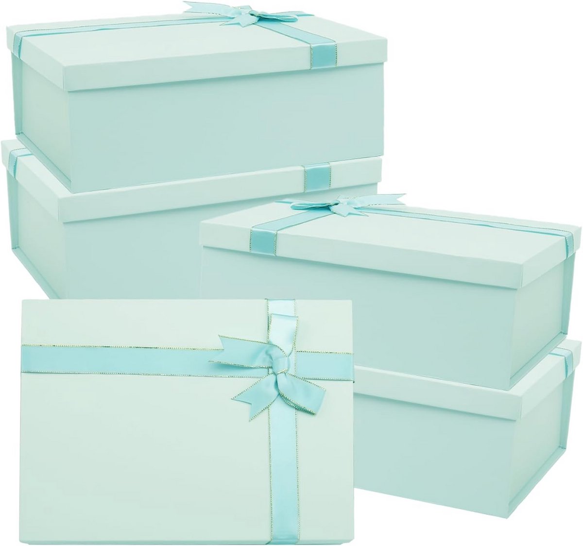 Elegante geschenkdozen voor elke gelegenheid: verpakkingsverzameling van 5 stuks, ideaal voor bruids- en verjaardagscadeaus, schoenen en kledingaccessoires, inclusief een stijlvol lint voor een luxe afwerking