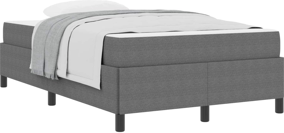 vidaXL - Bedframe - met - matras - Lichtgrijs - 120 - x - 190 - cm - Stof