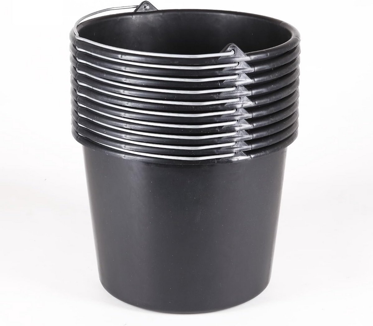 Stevige emmerset 12L - 10 stuks, Zwart - Bouwemmer, Mortelkuip en Wateremmer