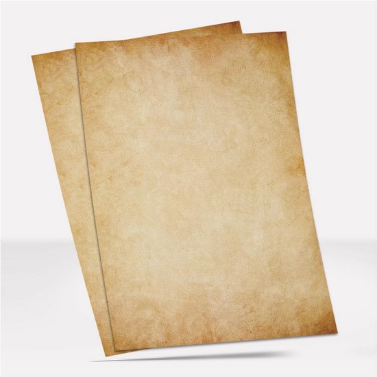 50 Vel Velijn A4 Vintage Bruin Oud Papier Dubbelzijdig Bedrukt ...